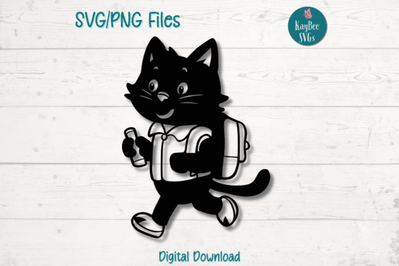 Back to School Black Cat Graphics for Crafts