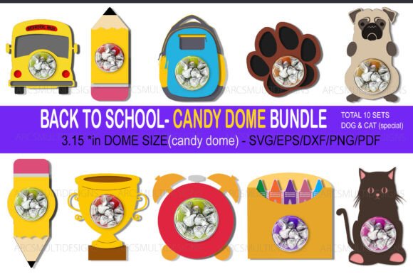 Back to School Candy Dome Holder Bundle: Graphics & Crafts