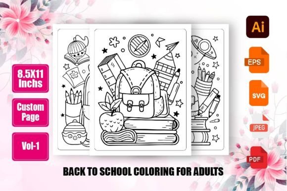 Back to School Coloring Book for Adults