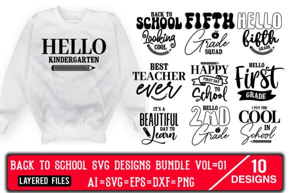 Back to School SVG Designs Bundle Vol.01