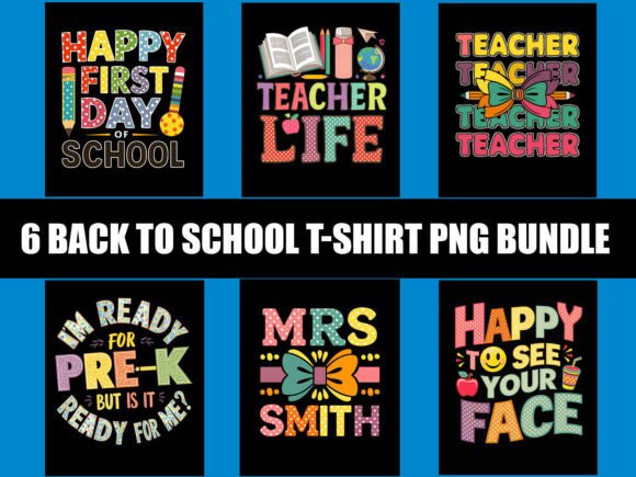 Back to School T-Shirt Design PNG Bundle