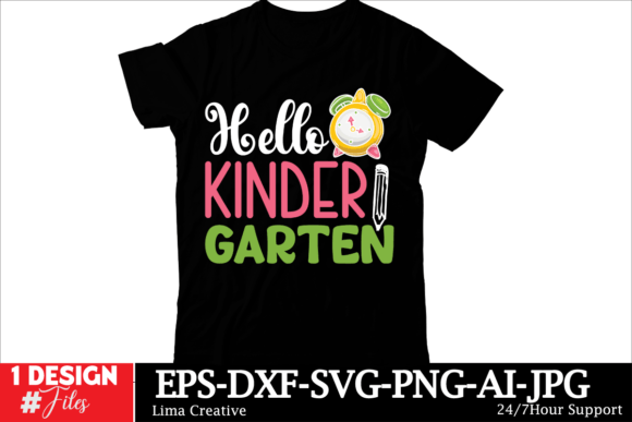 Hello Kinder Gardten Back to School SVG Graphics
