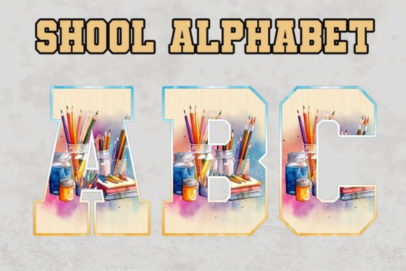 Pencil Alphabet: Back to School Graphics for Crafts & Content