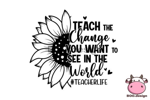 Sunflower Teacher SVG: Back-to-School Graphics for Crafts & Local Brands