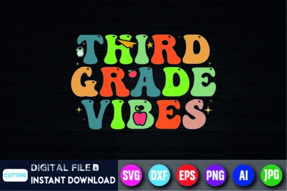 Third Grade Vibes Graphics: Back to-School T-Shirt Designs