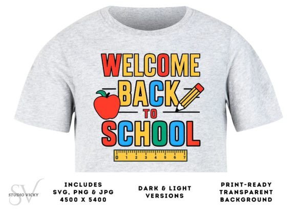 Welcome Back to School Graphics for T-Shirt Designs