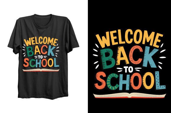 Welcome Back to School Shirt SVG: Graphics for Print Materials Mockups